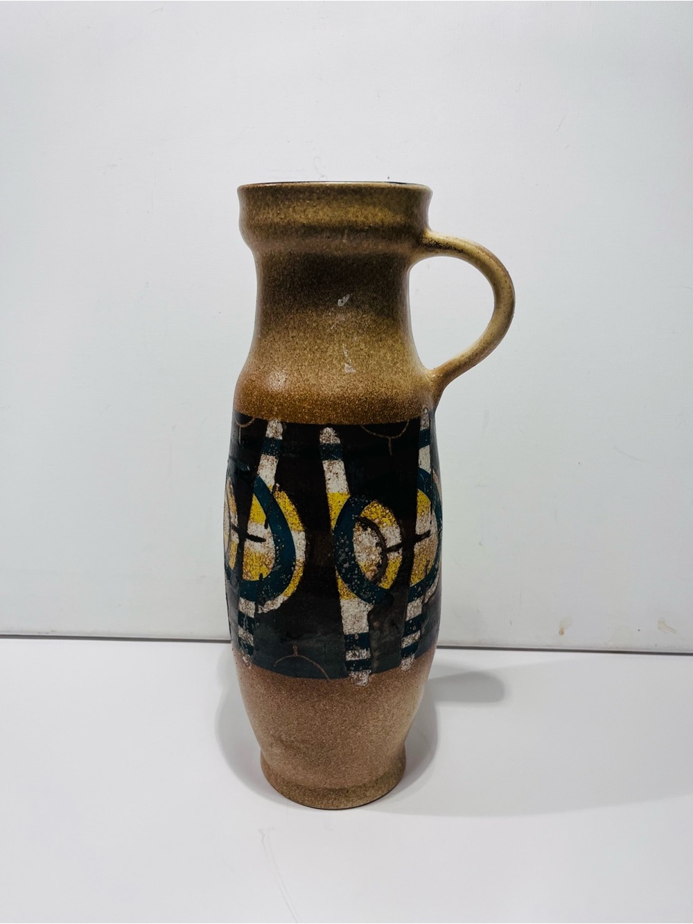 Vintage Lapid Israel Ceramic Pottery Pitcher Vase Midcentury Modern 13”